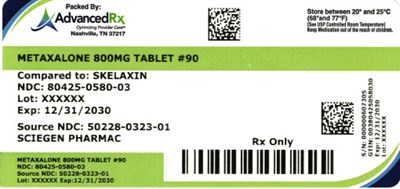 Metaxalone 800mg #90 (Metaxalone 800mg 80425 0580 03)